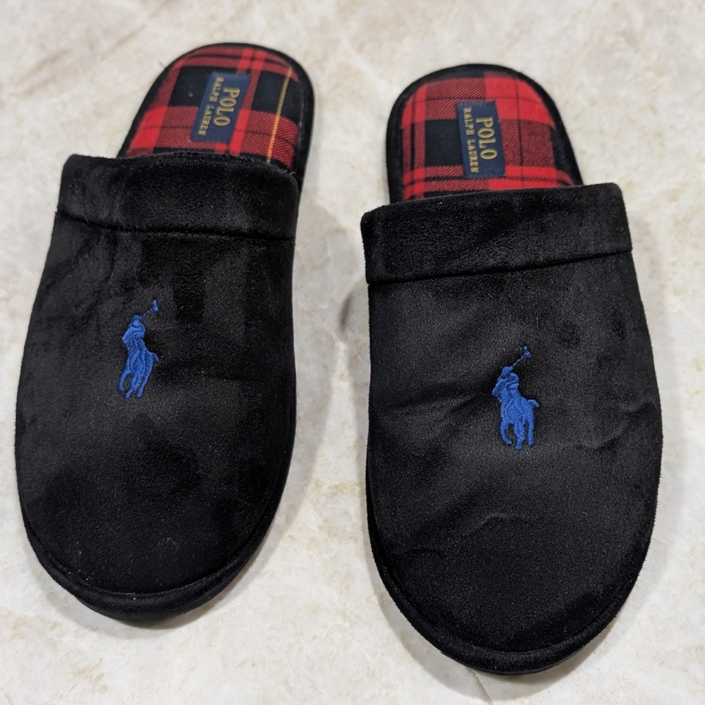 Polo by Ralph Lauren Black and Blue Men's Slippers
